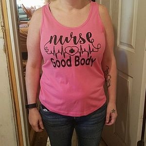 Glitter nurse good body tank top